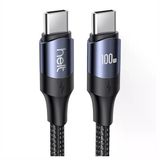 Helt HT-DC15 100W PD Siyah 120 cm Type-C to Type-C İp Örgü Şarj ve Data Kablosu
