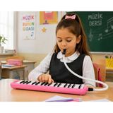 Helvacıoğlu 32 Tuşlu Kırmızı Melodika Çantalı Hortumlu Ağızlıklı Okul Müzik Aleti