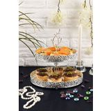 HELVACIOĞLU AKSESUAR 2 Katlı Aynalı Pasta,Tatlı,Kurabiyelik Sunumluk Stand 20-25 Cm