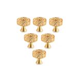 HELVACIOĞLU AKSESUAR 6 'li Diamond Ayakli Yuvarlak Şekerlik, Lokumluk, Çerezlik, Çikolata Sunum 9 Cm Gold