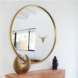 Helya Duvar Aynası, Metal, Gold, 100X100