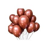 helyum pasta 12 Inç Metalik Kahverengi Balon 5'li