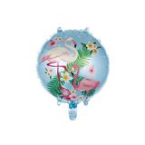 helyum pasta Flamingo Karakterli Yuvarlak Folyo Balon Mavi 18 Inç