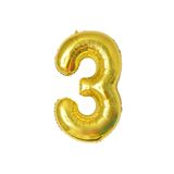 helyum pasta Folyo Balon 3 Rakamı Gold 16 Inç (40 Cm)