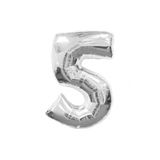 helyum pasta Folyo Balon 5 Rakamı Gümüş 16 Inç (40 Cm)