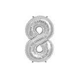 helyum pasta Folyo Balon 8 Rakamı Gümüş 16 Inç (40 Cm)
