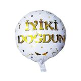 helyum pasta "Iyi Ki Doğdun" Yazılı Yuvarlak Folyo Balon 18 Inç