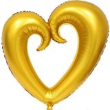 Helyuma Uyumlu Kalp Sekilli Buyuk Boy Sevgililer Gunu Metalik Kalpli Folyo Balon Altın Gold Kalp Balon