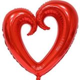 Helyuma Uyumlu Kalp Sekilli Buyuk Boy Sevgililer Gunu Metalik Kalpli Folyo Balon Kırmızı Kalp Balon