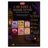 Hem 60 Adet Konik Tütsü Vanilya Manolya Lavanta Opium Lotus Yasemin Koku Serisi Seti