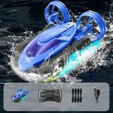 Hem Suda Hem Karada Kullanılabilen Stunt Drift Rc Tekne Oyuncak 2.4ghz Uzaktan Kumandalı Araba Amfibi Drift Araba - Mavi