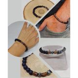 Hematit & Oniks Taşı 8mm Unisex Tasarım Bileklik Hawaii Model (52300)