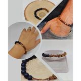 Hematit & Oniks Taşı 8mm Unisex Tasarım Bileklik Hawaii Model (52356)