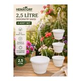 Hematorf Askılı Makrome Saksı 3,5 litre-4 adet
