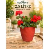 Hematorf Çiçek Saksısı 2,5 Litre - Kırmızı