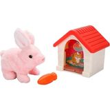 HemenGo 1004250 Sun-Rst-Pff-Peluş Sevimli Tavşan Hareketli Sesli Kulubeli