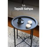 hemetalaksesuar Katlanır Tepsili Sehpa Çıkarılabilir Tepsili Modern Koltuk Yanı Orta Sehpa Piknik Sehpa Kolçak Sehpa