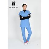 HEMİ Tesettür Alaskan Blue Doktor Hekim Forması Scrubs Likralı Takım
