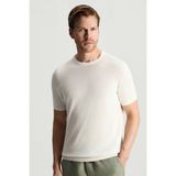 Hemington Keten Pamuk Karışım Bisiklet Yaka Beyaz Triko T-Shirt - Off White - XL