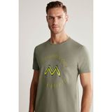 Hemington Logolu Pima Pamuk Haki T-Shirt - Light Khaki