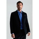 Hemington Pamuk Karışımlı Lacivert Kadife Blazer Ceket - Navy - 54