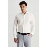 Hemington Saf Pamuk Kuş Gözü Dokulu Non-Iron Gizli Düğme Beyaz Gömlek - White - 46
