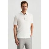 Hemington Supima Pamuk Polo Yaka Tencel Beyaz T-Shirt - Off White - 2XL