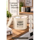 hemlife 2 Bölmeli Metal Deterjan Saklama Kabı 7 Litre – Renkliler ve Beyazlar İçin Çamaşır Deterjanı Kutusu