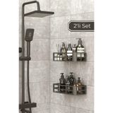 hemlife 2'li Banyo Düzenleyici Set Şampuanlık Sabunluk Rafı Yapışkanlı Duşakabin Düzenleyici Organizer