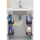 hemlife 4'lü Tezgah Altı Dolap İçi Düzenleyici Set Yapışkanlı Raf, Deterjanlık Evye Altı Organizer 27 cm