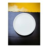hemlife Tekli 37 Cm Beyaz Metal Yuvarlak Çay, Kahve, Pasta, Servis Tepsisi Dekoratif Sunum