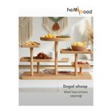 Hemm Design Hemm PureOak Cok katmanlı çerezlik | Pürüzsüz Doğal Ahşap Çok Bölmeli Servis & Sunum Tahtası