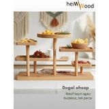 Hemm Wood Hemm | Hemmwood Pureoak Çok Bölmeli Servis & Sunum Tepsisi Mıdı | Pürüzsüz Doğal A Kalite Kahvaltı ve Çerezlik - 35 x 23 x 15 cm