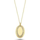 Hems Jewellery Vintage Kapaklı Madalyon Pırlantalı 14 Ayar Altın Kadın Kolye - Standart