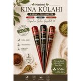 hennadibace 3'lü 3 Renk Külah Hint Kınası - Henna Cone Tattoo Henna Stencil - Geçici Dövme Kınası (3 Adet)