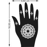 hennadibace Kına Kalıbı (GEÇİCİ DÖVME ŞABLONU) Hint Kınası Henna Tattoo Stencil Kına Gecesi (ÜRÜNDE KINA MEVCUT DEĞİLDİR) No:87