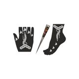 hennadibace Kına Kalıbı (Geçici Dövme Şablonu)+SİYAH Hint Kınası Henna tattoo stencil kına gecesi