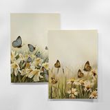 Henno A6 (10,5X14,8 Cm) Kelebek Detaylı Doğadan Ilhamlı 6’lı Scrapbook Kağıdı | Mektup Kağıdı Tasarımı