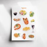 Henno Asya Yemekleri & Asya Lezzetleri Temalı Sticker Seti | Bullet Journal, Defter, Planner Için Çıkartma