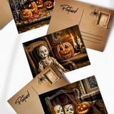Henno Orta Boy (14X10 Cm) 6’lı Cadılar Bayramı Temalı Nostalji Kartpostal Seti | Halloween Postcard