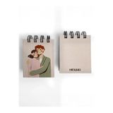 Henno Romantik Çift Temalı Mini Cep Defteri – 6x7 cm Spiralli Defter, Şık ve Taşınabilir Not Defteri