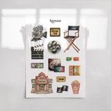 Henno Sinema Temalı Sticker Seti (1 Adet A6) | Ajanda, Defter, Planlayıcı, Bullet Journal Çıkartma