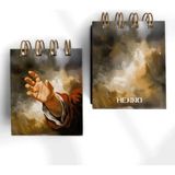 Henno Uzanan El Tasarımlı Mini Spiralli Defter – 6x7 cm Spiralli Defter, Günlük Notlar ve Sanat İçin İdeal