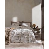 Henrietie King Size%100 Pamuk Lastikli Ranforce Baskılı Nevresim Takımı - Bej