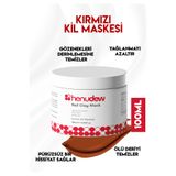 Henudew KIRMIZI KİL MASKESİ Gözenek Sıkılaştırıcı, Siyah Nokta Karşıtı, Yağ Dengeleyici, Çinko