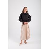 Henza Nisay Boutique Piliseli Etek - Bej - 42 - 46