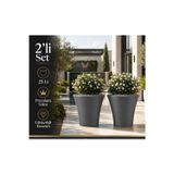 Hep İndirimli Beton Görünümlü Plastik Çiçek Saksısı 38 Cm 23 Litre 2Li Set