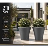 Hep İndirimli Beton Görünümlü Premium Plastik Saksı 38CM - 23LT