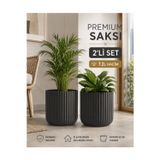 Hep İndirimli Zeraf Dekoratif Saksı No:4 7.2 Lt Tabaklı Masa Ve Sehpa Üzeri Saksı (Ev Ofis Ve Diş Mekan İçin Uygun) 2Li Set