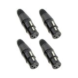 Hepa Merz SFC-F21-4X Canon Dişi 3 Pinli XLR Siyah Konnektör (4 ADET)